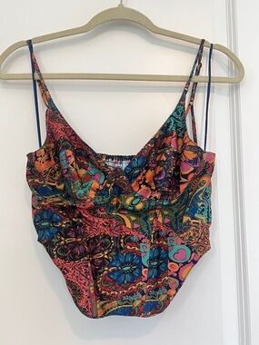 Urban Outfitters Multicolor Floral Paisley Crop Top